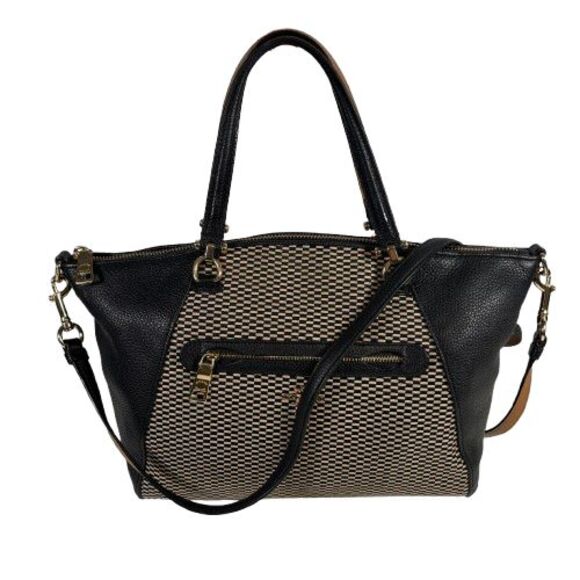 COACH Legacy Jacguard PRAIRIE SATCHEL TOTE 29848 Leather Black Crossbody Purse - Picture 3 of 16